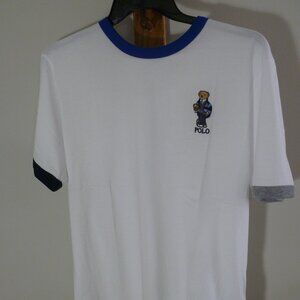 NWT POLO RALPH LAUREN CUSTOM FIT TEDDY BEAR JERSEY RINGER TEE T-SHIRT -WHITE XL